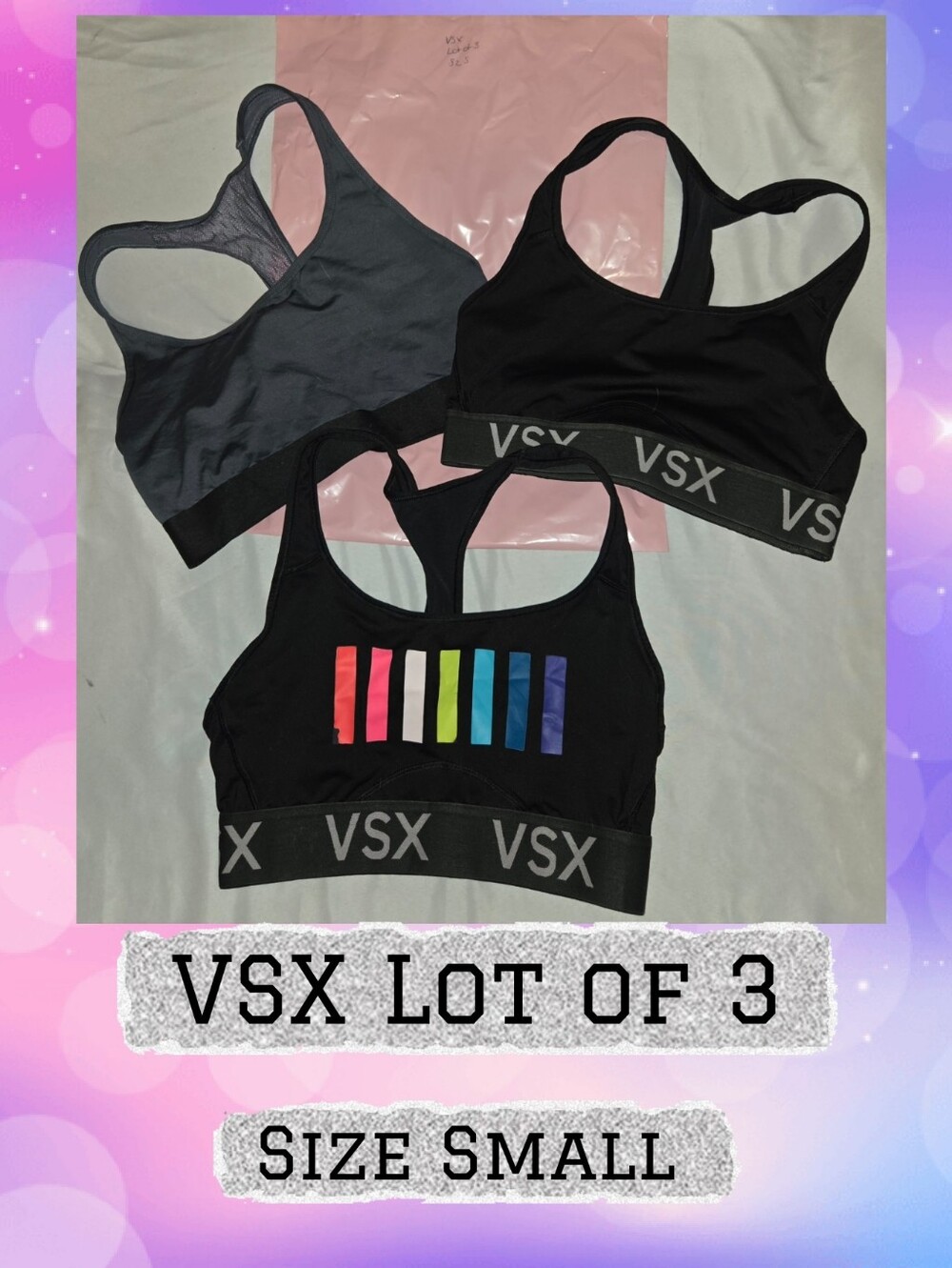 VSX Lot of 3 Racerback Sports Bras Sz S